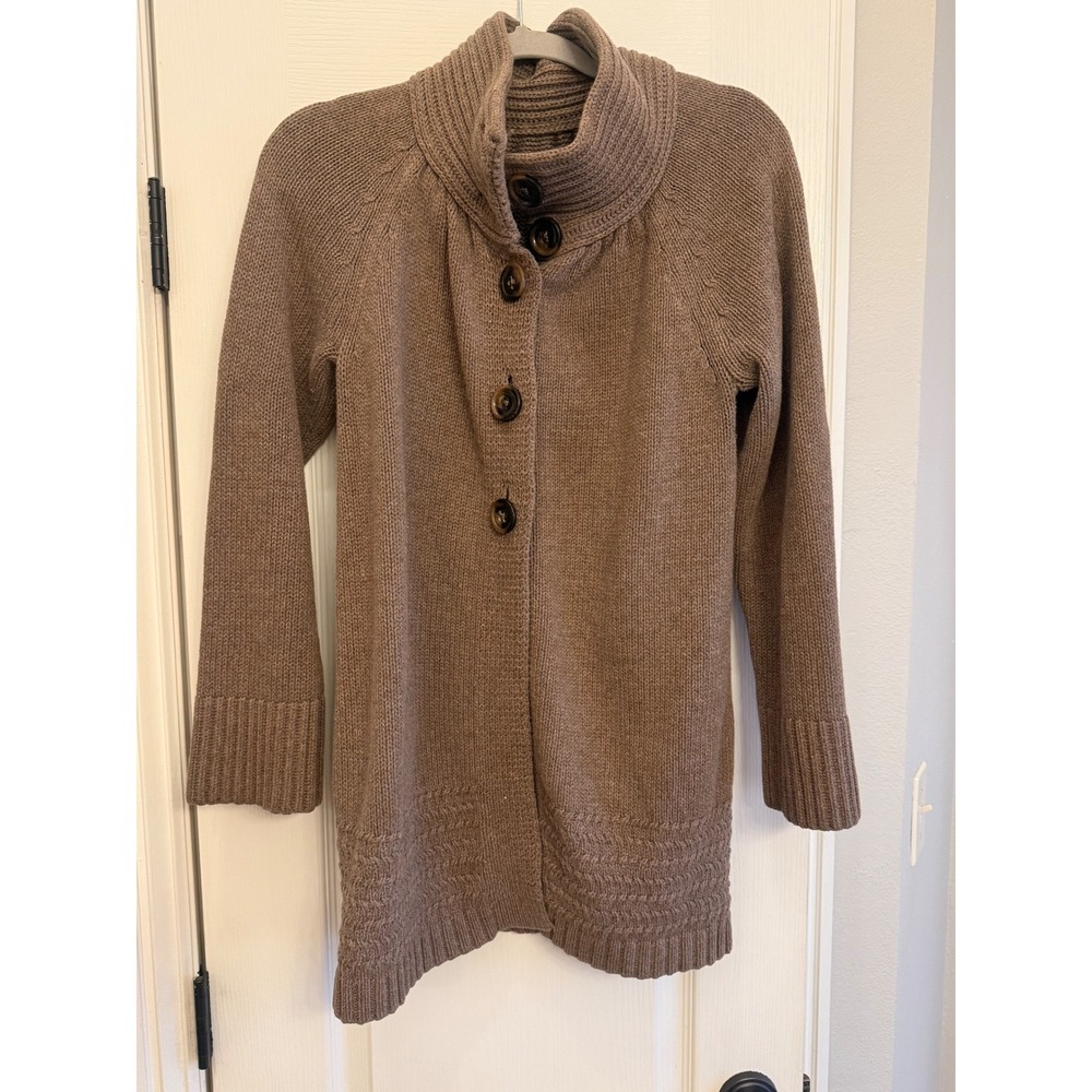 Old Navy Brown Knit Button Cardigan‎ Sweater Women's L Cozy Layer Laugenlook